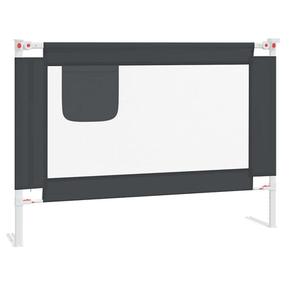 Sponda Letto Sicurezza Bambini Grigio Scuro 90x25 cm Tessuto