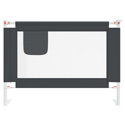 Sponda Letto Sicurezza Bambini Grigio Scuro 90x25 cm Tessuto