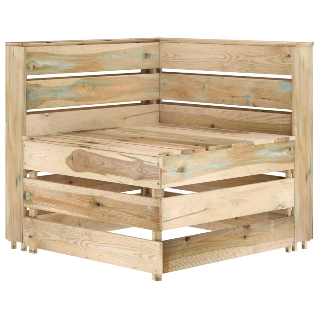 Set Salotto da Giardino 5 pz in Legno di Pino Impregnato Verde