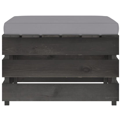 Ottomana Modulare con Cuscino in Legno Impregnato Grigio