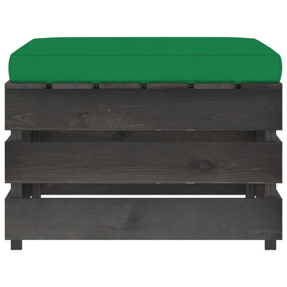 Ottomana Modulare con Cuscino in Legno Impregnato Grigio