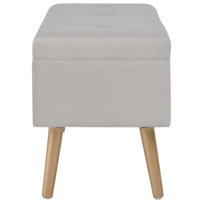 Panca con Vano Portaoggetti 80 cm Grigio in Velluto
