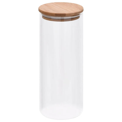 Barattoli di Vetro con Coperchio in BambÃƒÂ¹ 6 pz 1000 ml