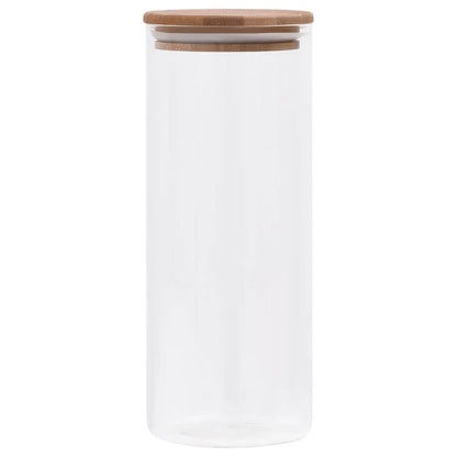 Barattoli di Vetro con Coperchio in BambÃƒÂ¹ 6 pz 1000 ml