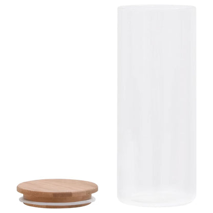 Barattoli di Vetro con Coperchio in BambÃƒÂ¹ 6 pz 1000 ml