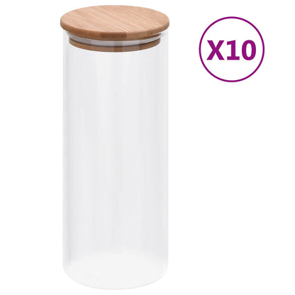 Barattolo di Vetro 10 pcs Trasparente 8,5 x 8,5 x 21,5 cm Vetro