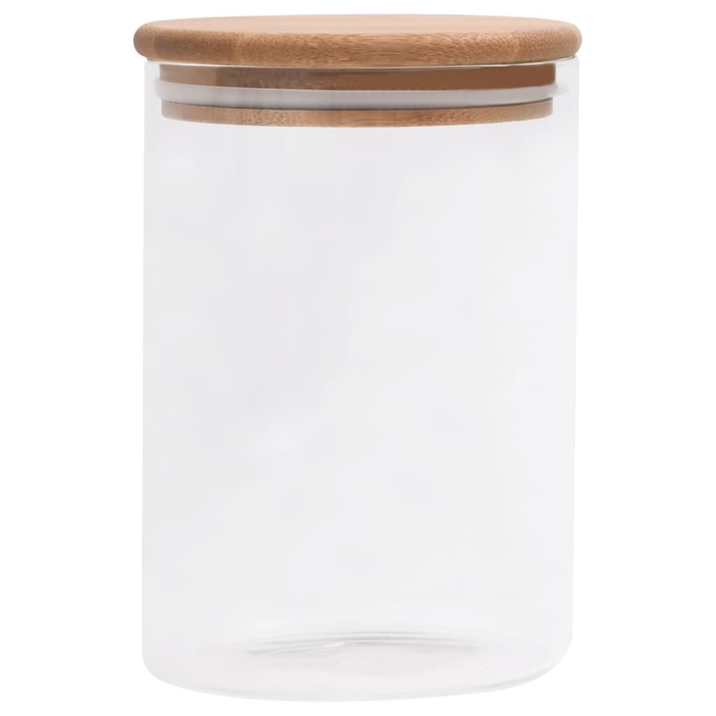 Barattoli di Vetro con Coperchio in BambÃ¹ 4 pz 800 ml