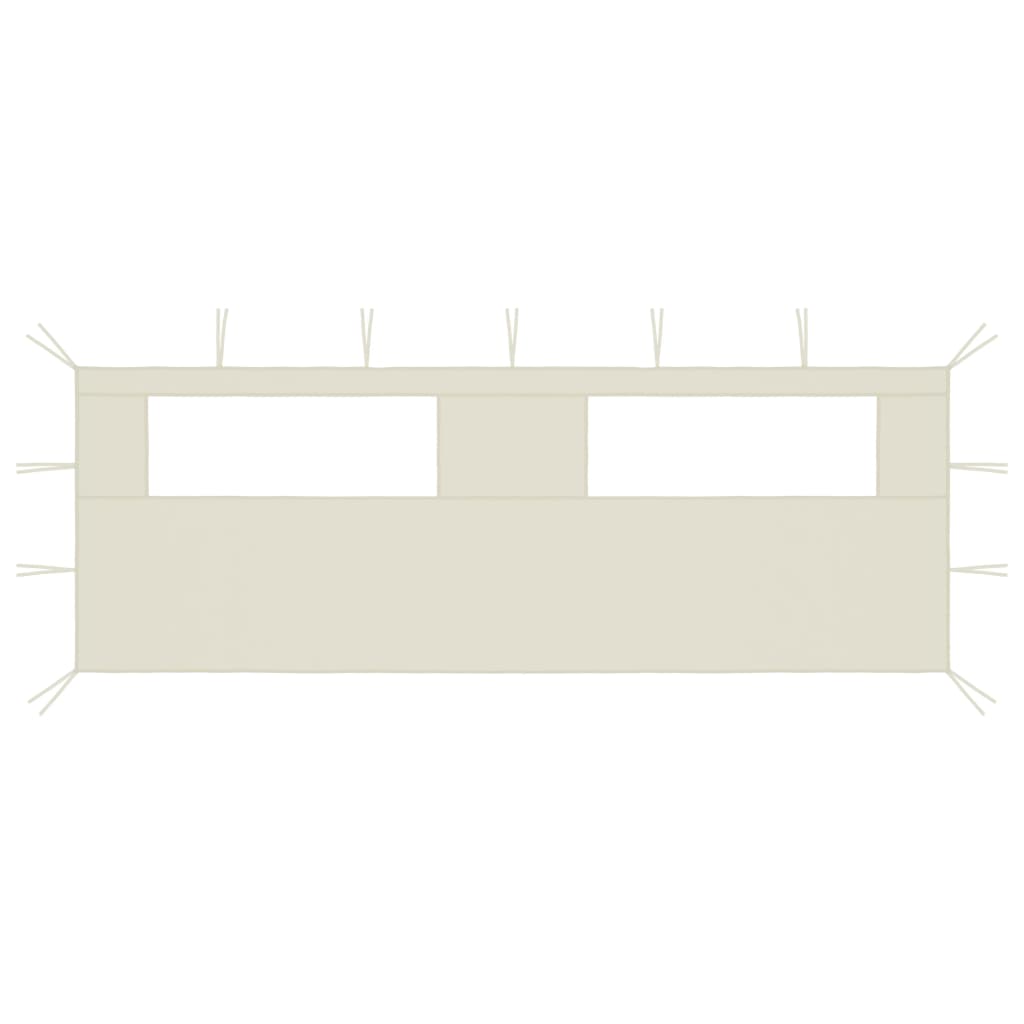 Parete con Finestre per Gazebo 6x2 m Crema
