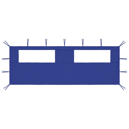 Parete con Finestre per Gazebo 6x2 m Blu