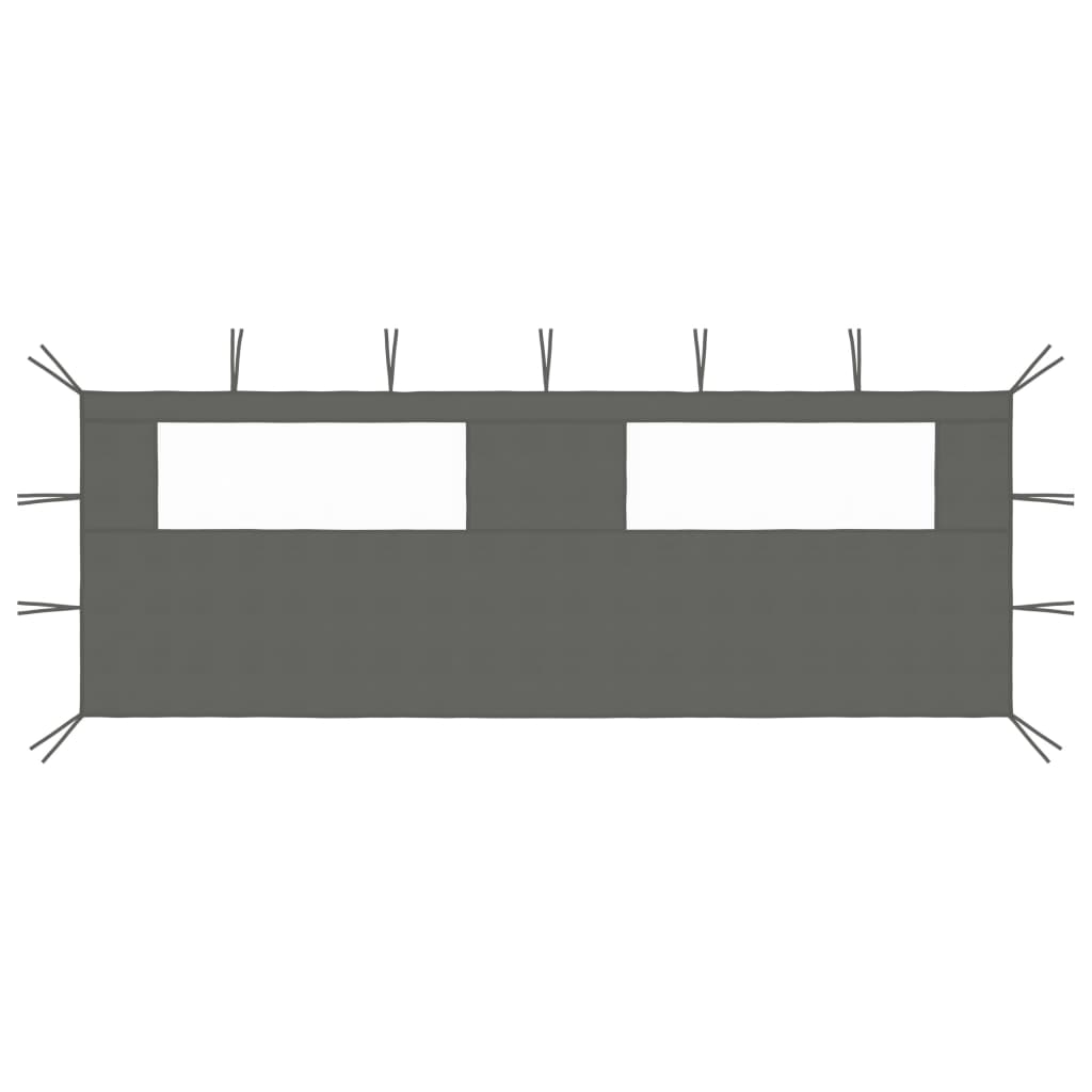 Parete con Finestre per Gazebo 6x2 m Antracite