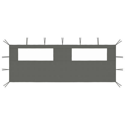 Parete con Finestre per Gazebo 6x2 m Antracite