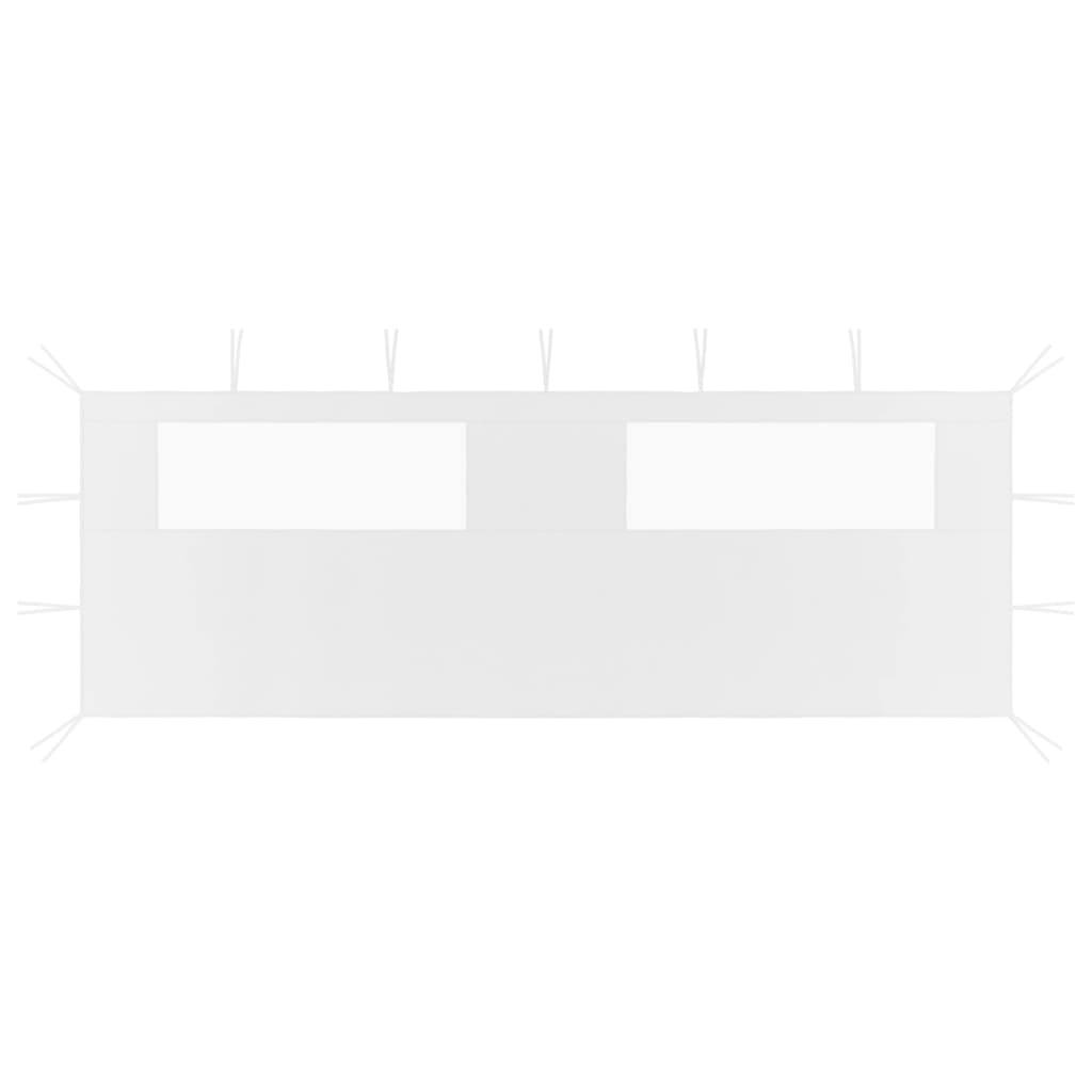 Parete con Finestre per Gazebo 6x2 m Bianca