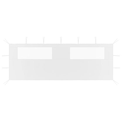 Parete con Finestre per Gazebo 6x2 m Bianca