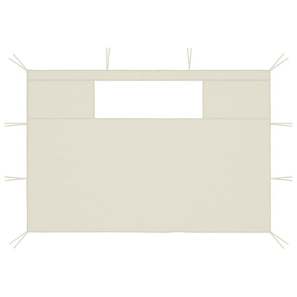 Pareti con Finestre per Gazebo 2 pz Crema