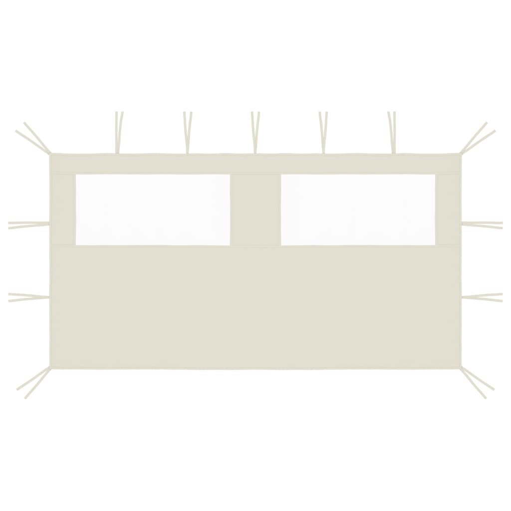 Parete con Finestre per Gazebo 4x2 m Crema