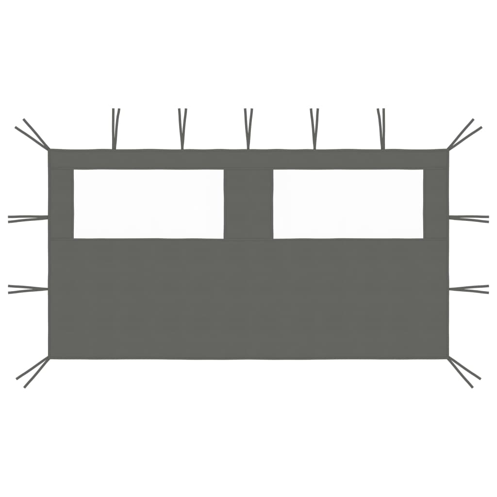 Parete con Finestre per Gazebo 4x2 m Antracite