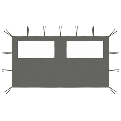 Parete con Finestre per Gazebo 4x2 m Antracite