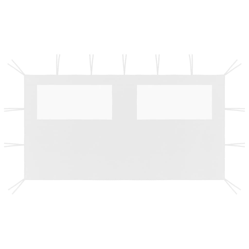 Parete con Finestre per Gazebo 4x2 m Bianca