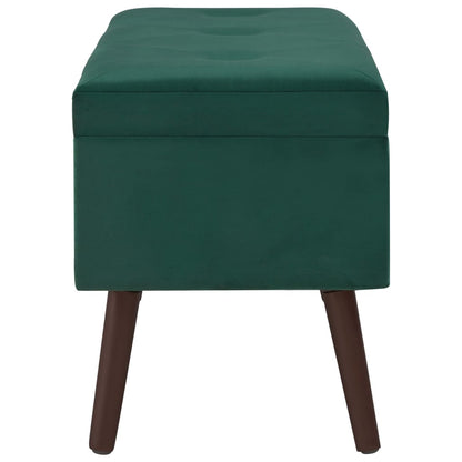 Panca con Vano Portaoggetti 80 cm Verde in Velluto