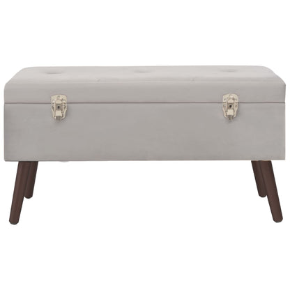 Panca con Vano Portaoggetti Grigio 80 cm in Velluto