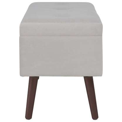 Panca con Vano Portaoggetti Grigio 80 cm in Velluto