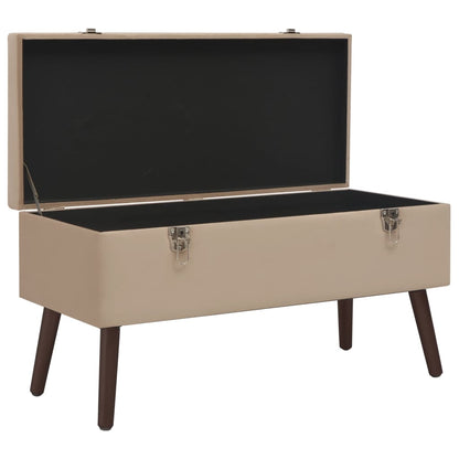 Panca con Vano Portaoggetti Beige 80 cm in Velluto