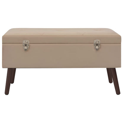 Panca con Vano Portaoggetti Beige 80 cm in Velluto