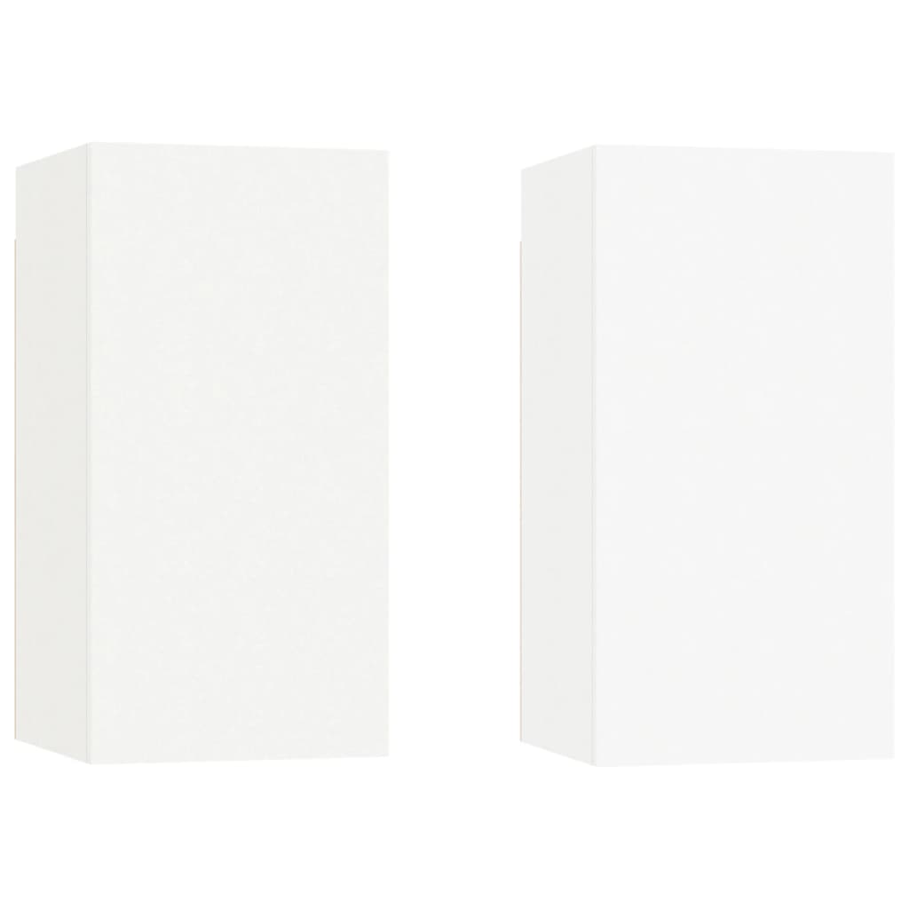 Mobili TV Bianchi 2 pz 30,5x30x60 cm in Legno Multistrato
