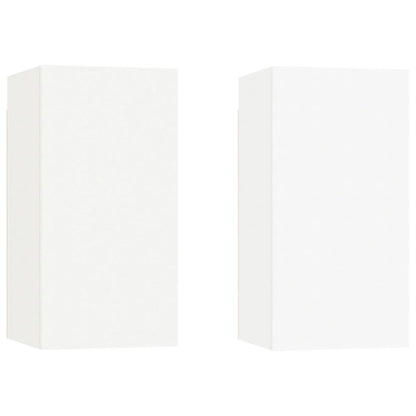 Mobili TV Bianchi 2 pz 30,5x30x60 cm in Legno Multistrato