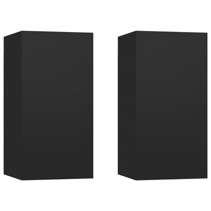 Mobili TV 2 pz Neri 30,5x30x60 cm in Legno Multistrato