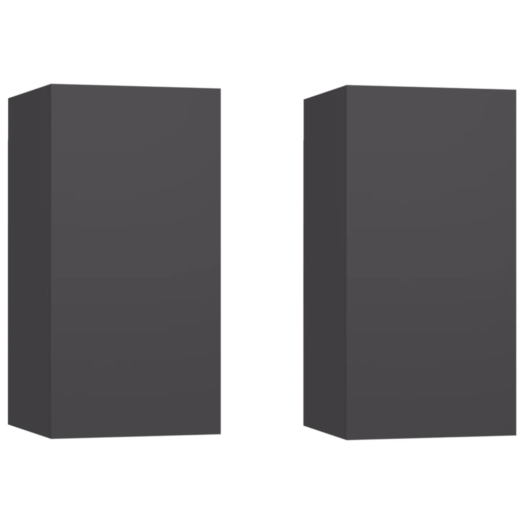 Mobili TV 2 pz Grigi 30,5x30x60 cm in Legno Multistrato