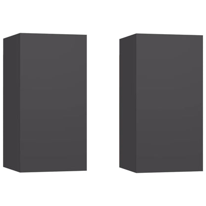 Mobili TV 2 pz Grigi 30,5x30x60 cm in Legno Multistrato