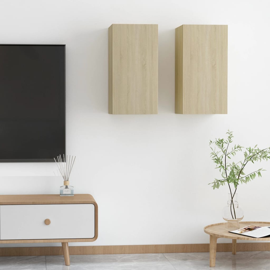 Mobili TV 2pz Rovere Sonoma 30,5x30x60 cm in Legno Multistrato
