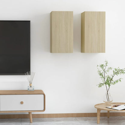 Mobili TV 2pz Rovere Sonoma 30,5x30x60 cm in Legno Multistrato