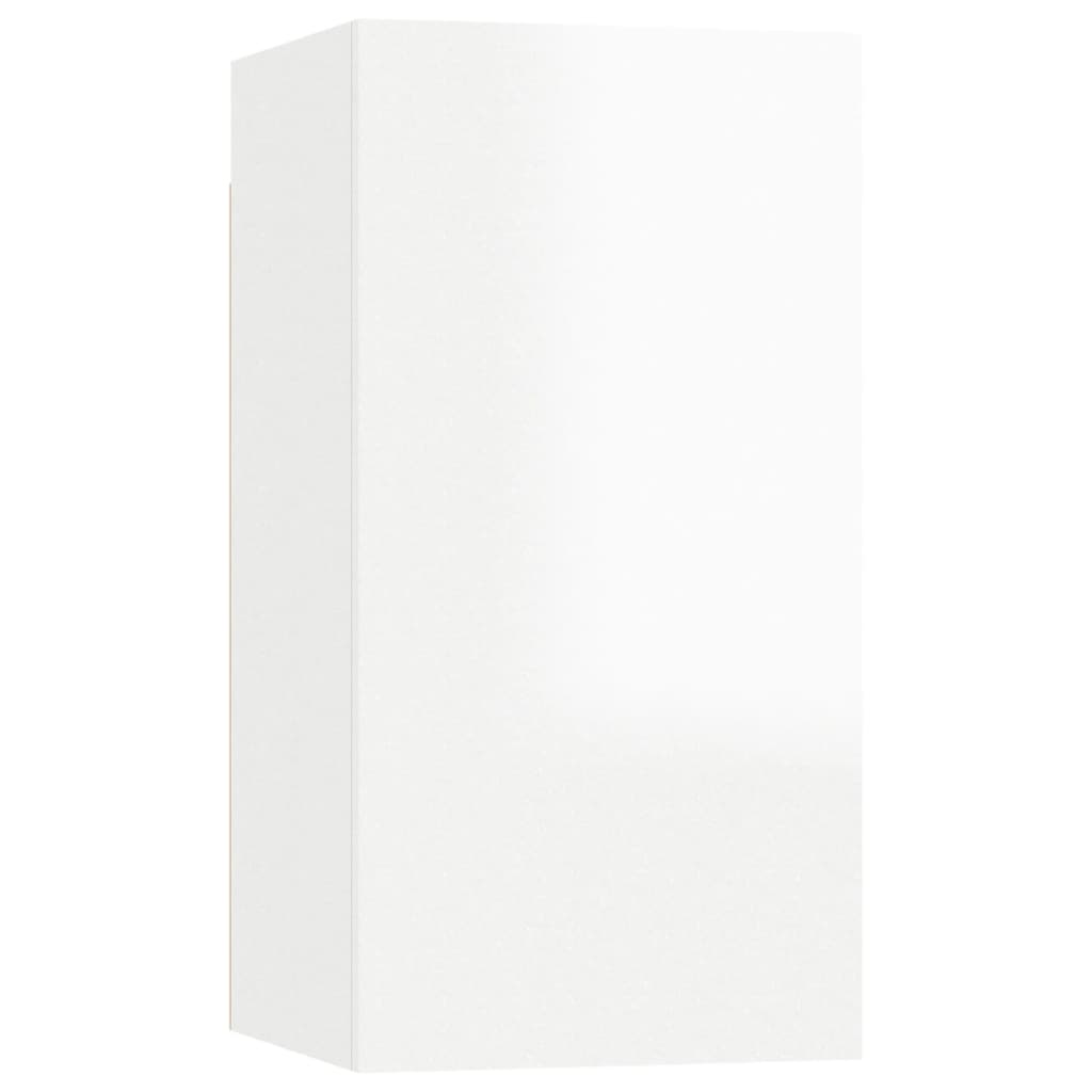 Mobile Porta TV Bianco Lucido 30,5x30x60 cm Legno Multistrato