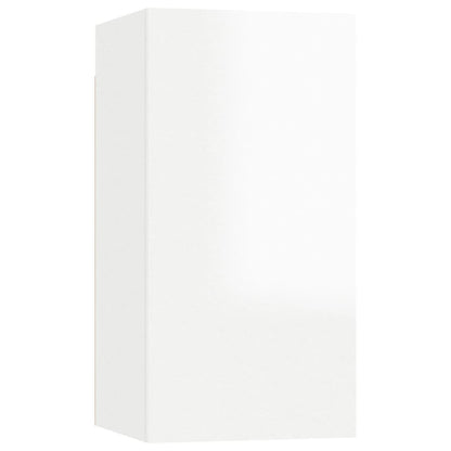 Mobile Porta TV Bianco Lucido 30,5x30x60 cm Legno Multistrato