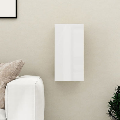 Mobile Porta TV Bianco Lucido 30,5x30x60 cm Legno Multistrato
