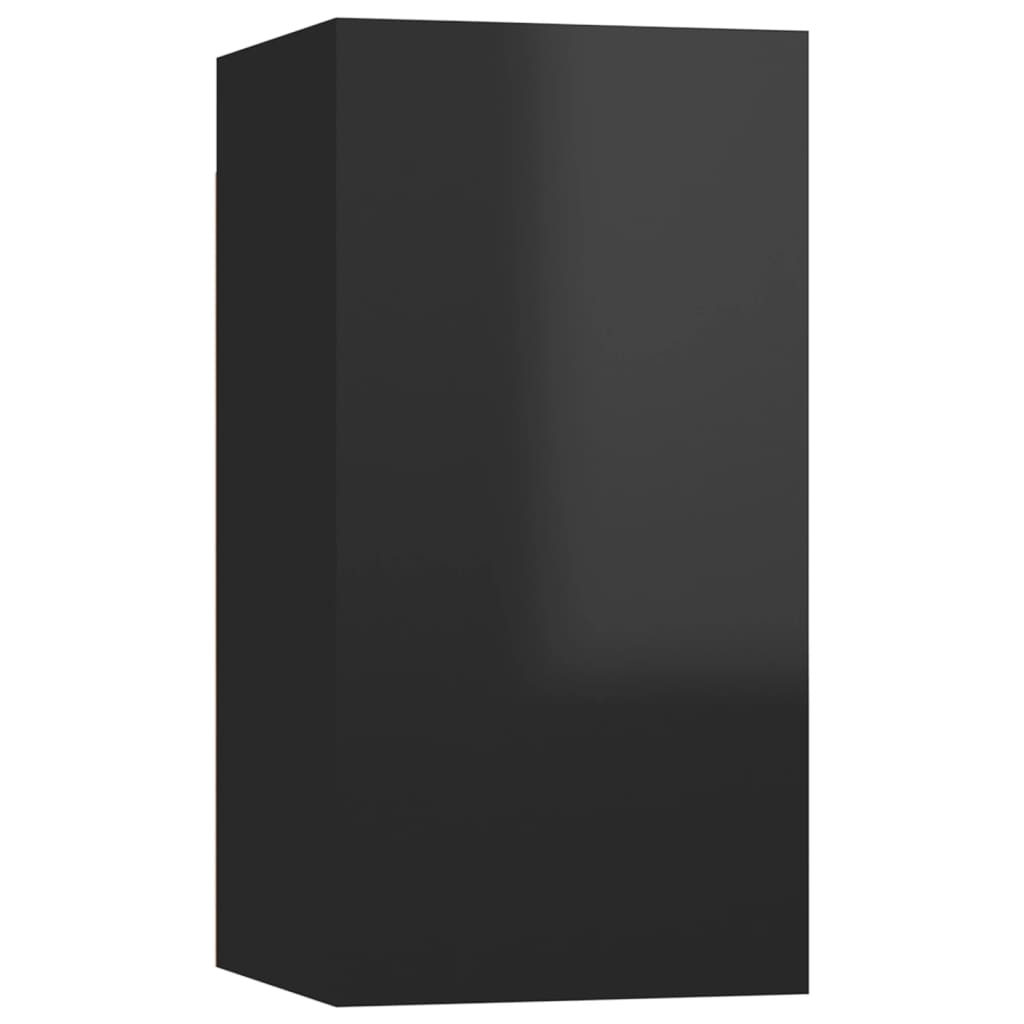 Mobile Porta TV Nero Lucido 30,5x30x60 cm Legno Multistrato