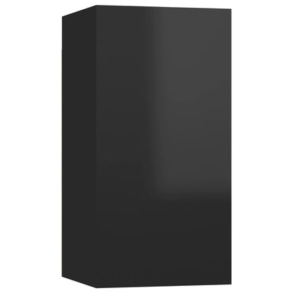 Mobile Porta TV Nero Lucido 30,5x30x60 cm Legno Multistrato