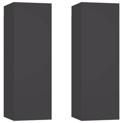 Mobili Porta TV 2pz Grigi 30,5x30x90 cm in Legno Multistrato