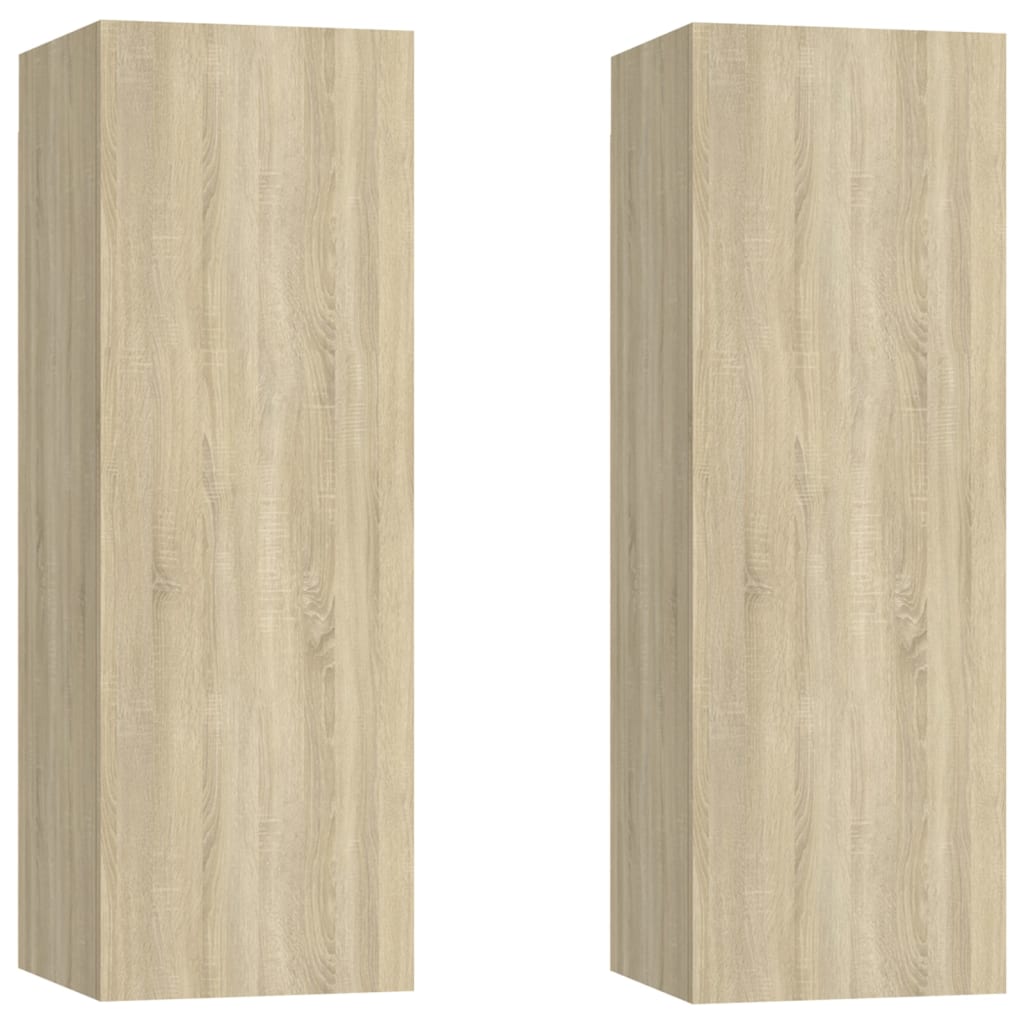Mobili TV 2pz Rovere Sonoma 30,5x30x90 cm in Legno Multistrato