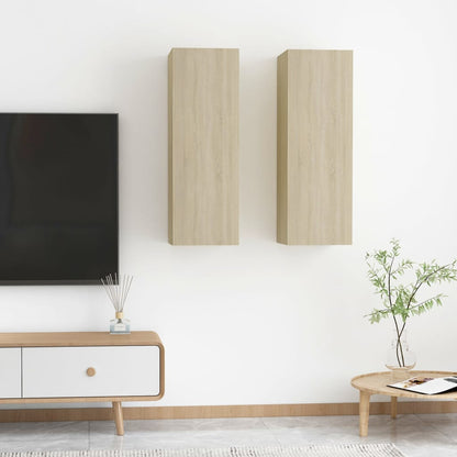 Mobili TV 2pz Rovere Sonoma 30,5x30x90 cm in Legno Multistrato
