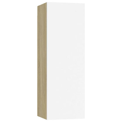 Mobile TV Bianco e Rovere Sonoma 30,5x30x90cm Legno Multistrato