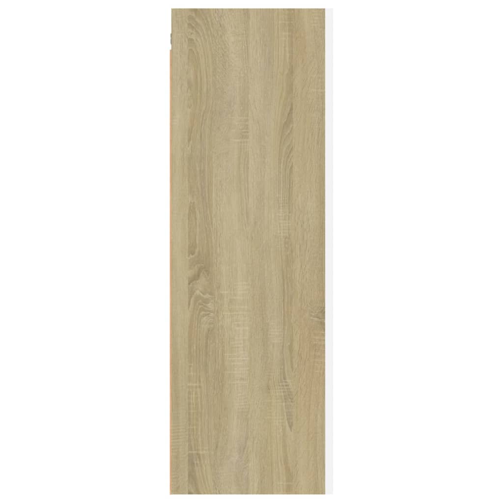 Mobile TV Bianco e Rovere Sonoma 30,5x30x90cm Legno Multistrato