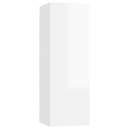 Mobile Porta TV Bianco Lucido 30,5x30x90cm in Legno Multistrato