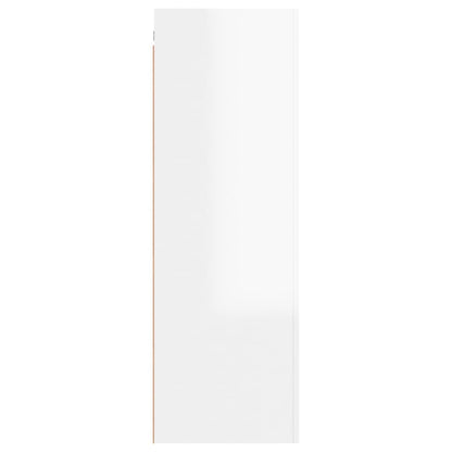 Mobile Porta TV Bianco Lucido 30,5x30x90cm in Legno Multistrato