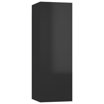 Mobile Porta TV Nero Lucido 30,5x30x90cm in Legno Multistrato