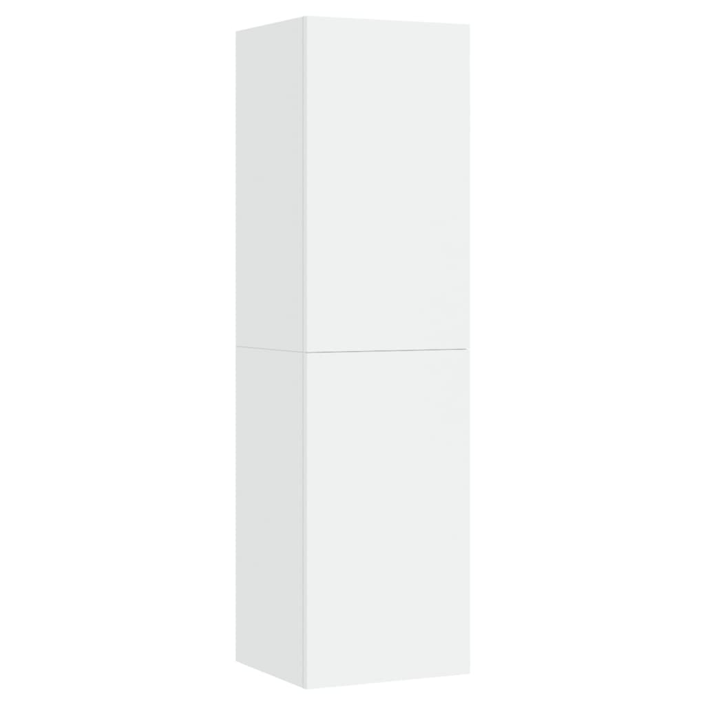 Mobili Porta TV 2pz Bianchi 30,5x30x110 cm in Legno Multistrato