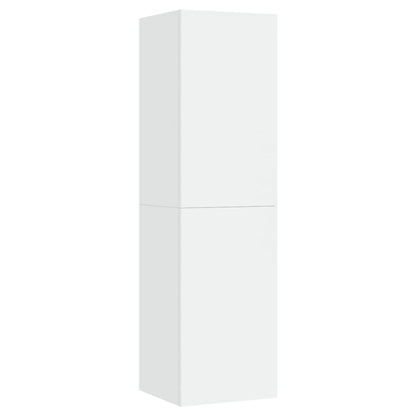 Mobili Porta TV 2pz Bianchi 30,5x30x110 cm in Legno Multistrato