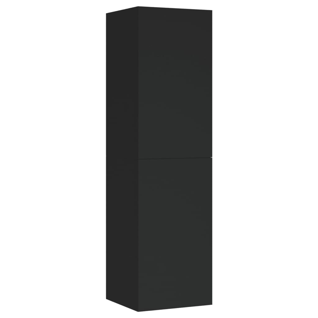 Mobili Porta TV 2pz Neri 30,5x30x110 cm in Legno Multistrato